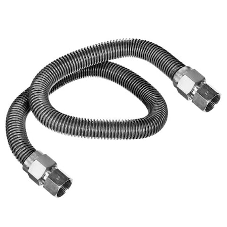 Flextron Gas Line Hose 1/2'' O.D. x 72'' Length with 3/8" FIP Fittings, Stainless Steel Flexible Connector FTGC-SS38-72H